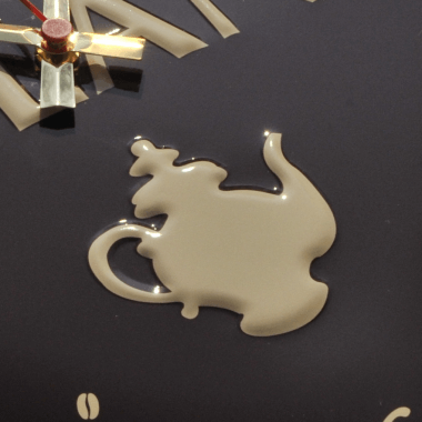 Uhr CafféMilani, Detail der Prägung 