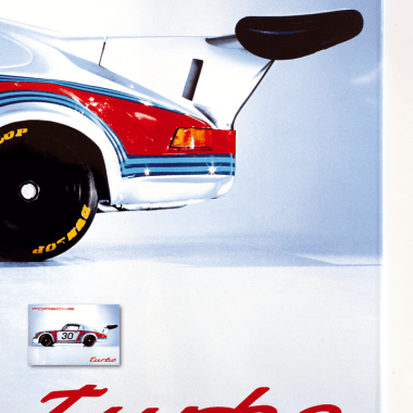 Emailschild Porsche Turbo, Detail 