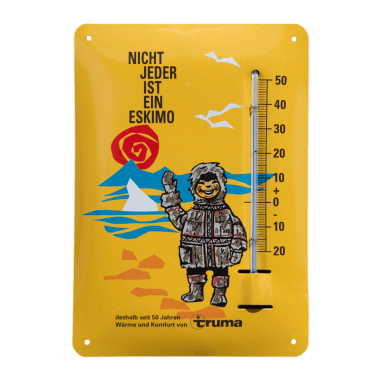 Give-Away Thermometer Truma aus Blech im Postkartenformat A6 
