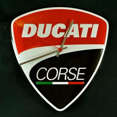 Ducati Uhr Werbeuhr Ducati Corse 30 cm Höhe 